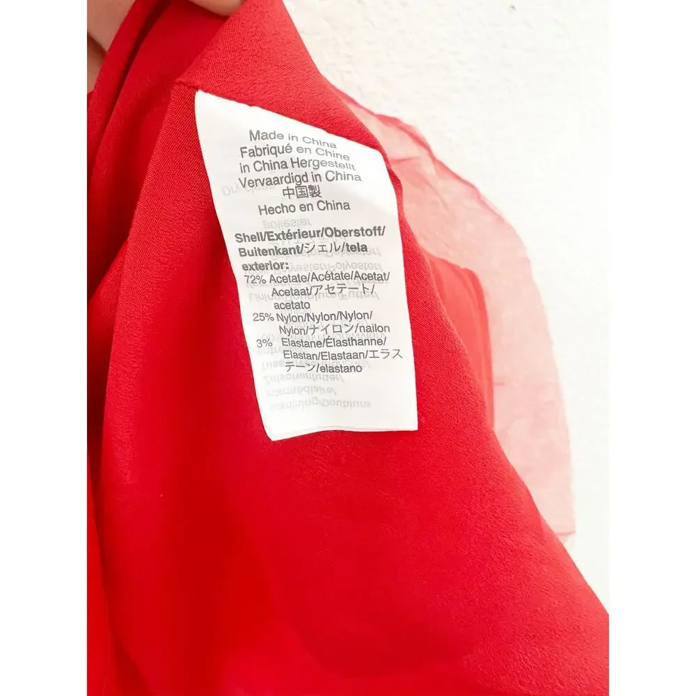 J. crew Red Aline Pleated Cocktail Dress Size 00 Vday Cocktail Wedding